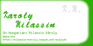 karoly milassin business card